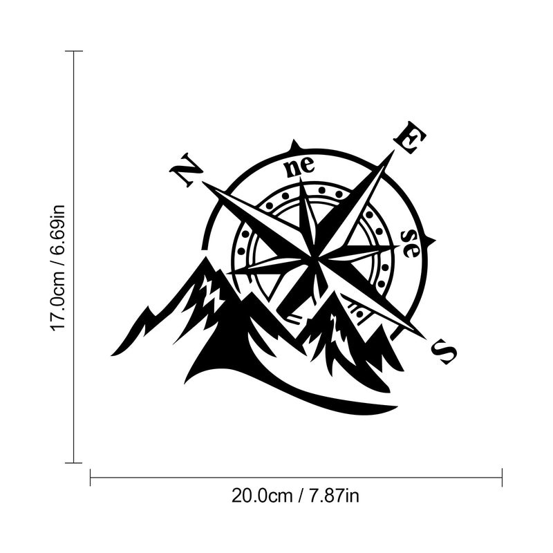 Dreothy 2Pack Mountain Compass Vinyl Decal Sticker,Outdoor Waterproof Adventure Car Stickers and Decals Car Window Decals Vinyl Stickers for Car Motorcycle SUV Laptop Truck Decals - Image 3